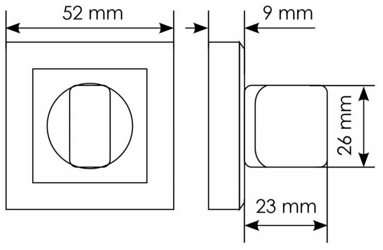 Завертка сантехническая Morelli, на квадратной розетке, MH-WC-S SN/BN никель/чёрный никель - фотография № 2