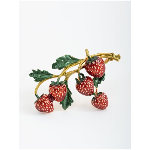 Брошь ЖемАрт, красный/зеленый