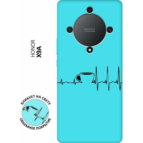 Матовый чехол Coffee Cardiogram для Honor X9a / Magic5 Lite / Хонор Х9А / Мэджик 5 Лайт с 3D эффектом мятный матовый чехол coffee cardiogram для honor x9a magic5 lite хонор х9а мэджик 5 лайт с 3d эффектом красный