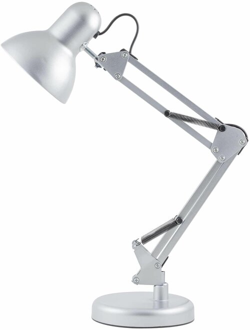 Настольный светильник-лампа на основании / Регулировка высоты, наклона и поворота плафона / 1хЕ27, 60Вт, 230В/50Гц, 350х155х550мм, серый,