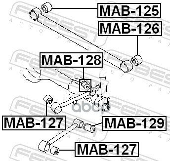 Сайлентблок Задней Верхней Продольной Тяги Mitsubishi Pajero Mini 1994-1998 Febest арт. MAB-127