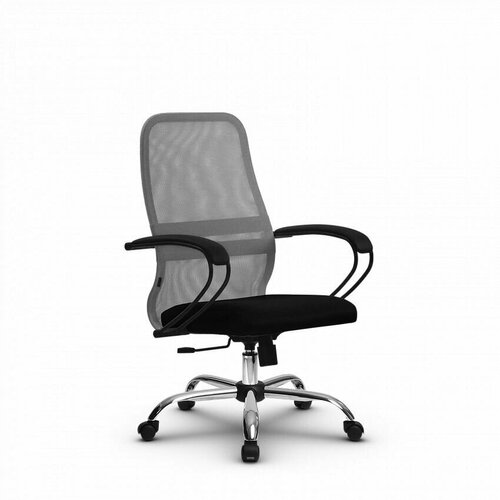 Компьютерное офисное кресло mетта SU-СК130-8, СН, Светло-серое/Черное