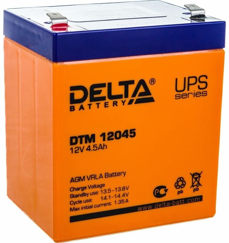 Delta Батарея аккумуляторная Delta DTM 12045 12В 4.5А*ч