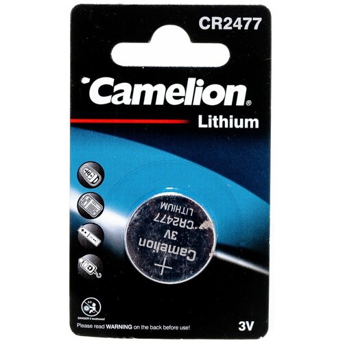 Литиевая батарейка Camelion CR2477 BL-1, 3V 8660 camelion 2477 cr2477 dl2477 3 вольта литиевая батарейка 2шт