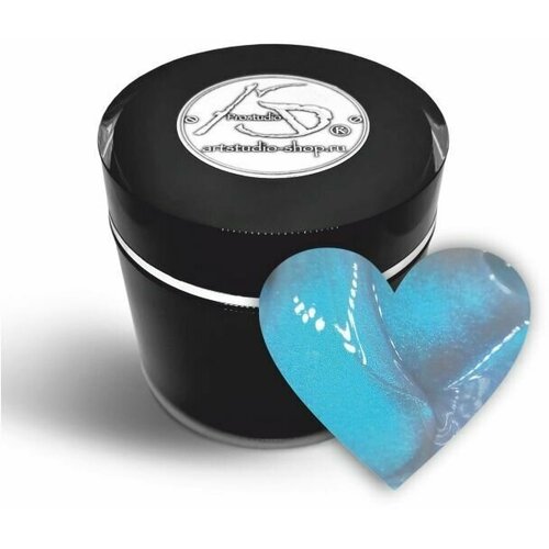 AS Artstudio цветной гель ракушка для наращивания Aspronail Shell Rock 10 с эффектом мрамора, прозрачный голубой, 200 мл