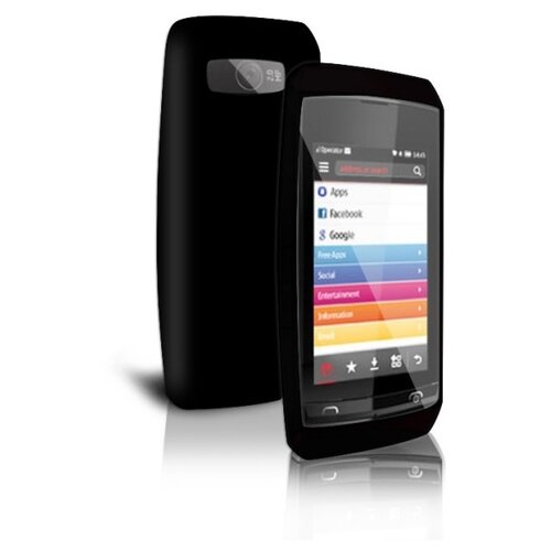 фото Чехол и пленка защитная для nokia asha 305/306 (черный) sbs