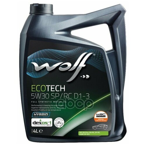 Wolf Масло Моторное Ecotech 5w30 Sp/Rc D1-3 4l