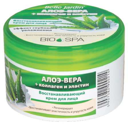 Belle Jardin Bio-Spa Aloe Vera + Collagen and Elastin Крем для лица Алоэ-Вера + коллаген и эластин, 200 мл
