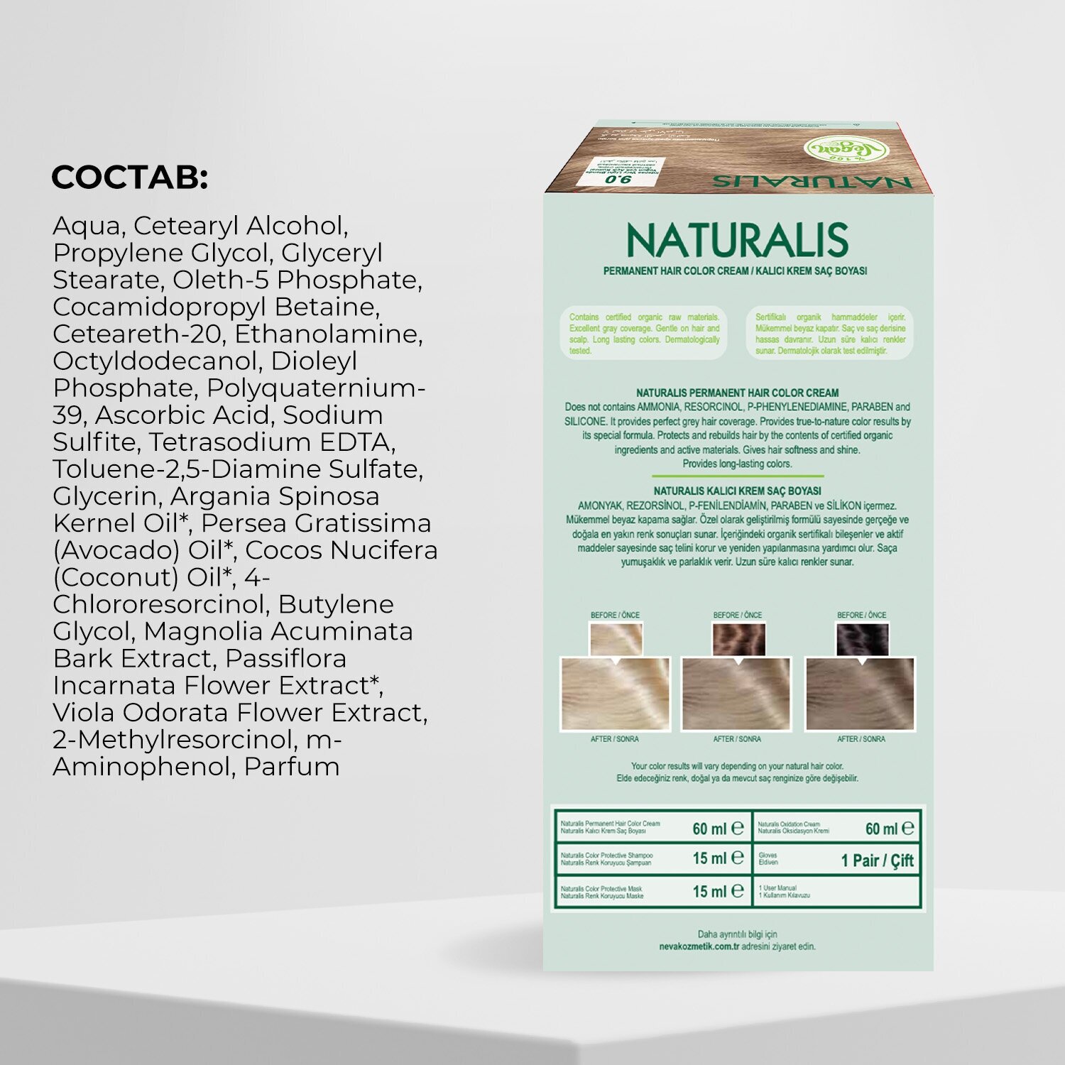 Крем-краска для волос Naturalis Vegan без аммиака № 7.0 Интенсивный каштановый Okay Kozmetik san. ve dis tic. A.S - фото №10