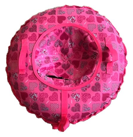 Тюбинг Superbak Сердечки, 120 см, розовый