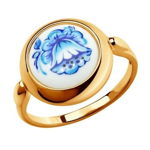 фото Золотое кольцо sokolov 781014 с финифтью diamant-online