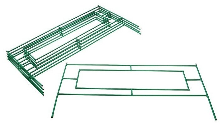 Ограждение декоративное 55 × 500 см 5 секций металл зелёное «Газонный»