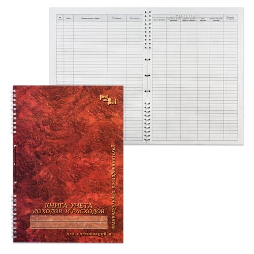 фото Книга учета доходов и расходов, 50 л., картон, на гребне, а4 (204х290 мм), 13с21-50 полином