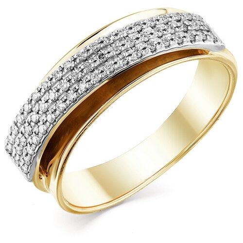 фото Master brilliant золотое кольцо из комбинированного золота с бриллиантом 1-507971-00-00, размер 18
