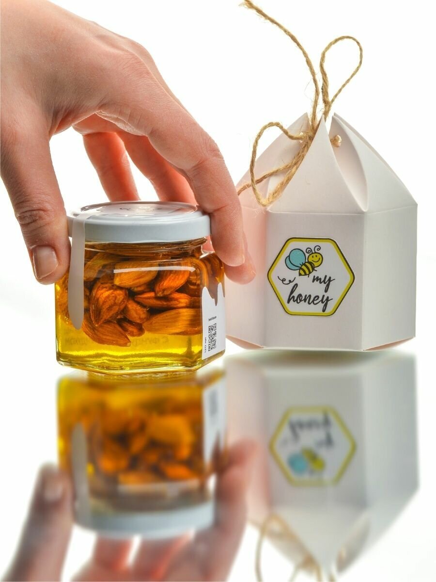 Подарочный мед с орехами, Орехи в меду в подарочной упаковке - фотография № 3