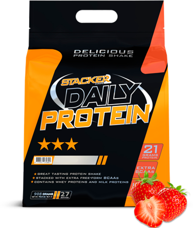 Протеин Daily Protein с BCAA и глютамином Stacker2 клубника, 908 гр.