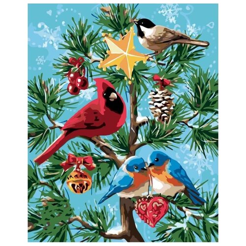 Картина по номерам Рождественское дерево, 40x50 см картина по номерам s48 цветущее дерево 40x50