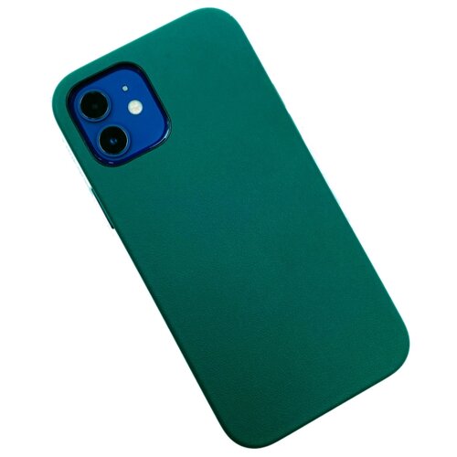 фото "кожаный чехол k-doo для apple iphone 12 / iphone 12 pro (экокожа), темно-зеленый"