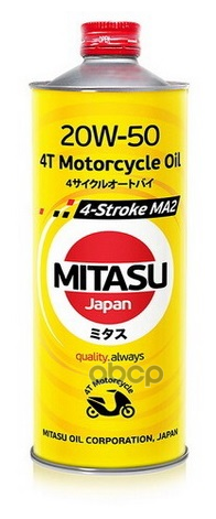 MITASU Mitasu 20W50 1L Масло Моторное 4-Stroke Ma2/ Api Sl/Sj Jaso Ma2