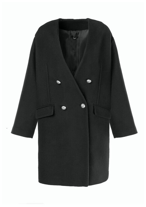 Пальто  Isabel Benenato, средней длины, размер 46, черный