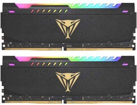 Оперативная память Patriot Memory DDR4 32Gb (2x16Gb) 3200MHz pc-25600 Viper Steel RGB