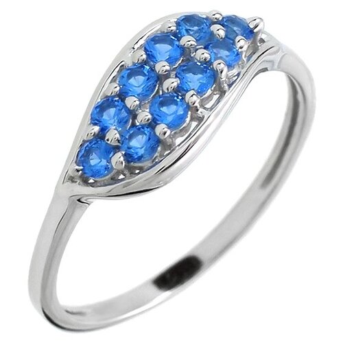 фото Balex кольцо 1410931063 из серебра 925 пробы с топазом голубым синтетическим, размер 18