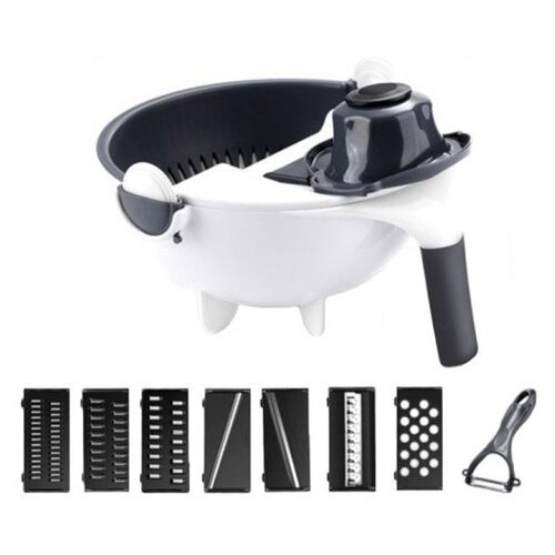 Многофункциональная овощерезка-терка 9 в 1 с чашкой-дуршлагом