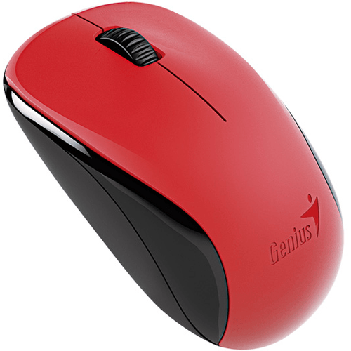 Мышь беспроводная NX-7000 красная (red, G5 Hanger), 2.4GHz wireless, BlueEye 1200 dpi, 1xAA NewPackage genius мышь беспроводная nx 7007 чёрная black g5 hanger 2 4ghz wireless blueeye 1200 dpi 1xaa