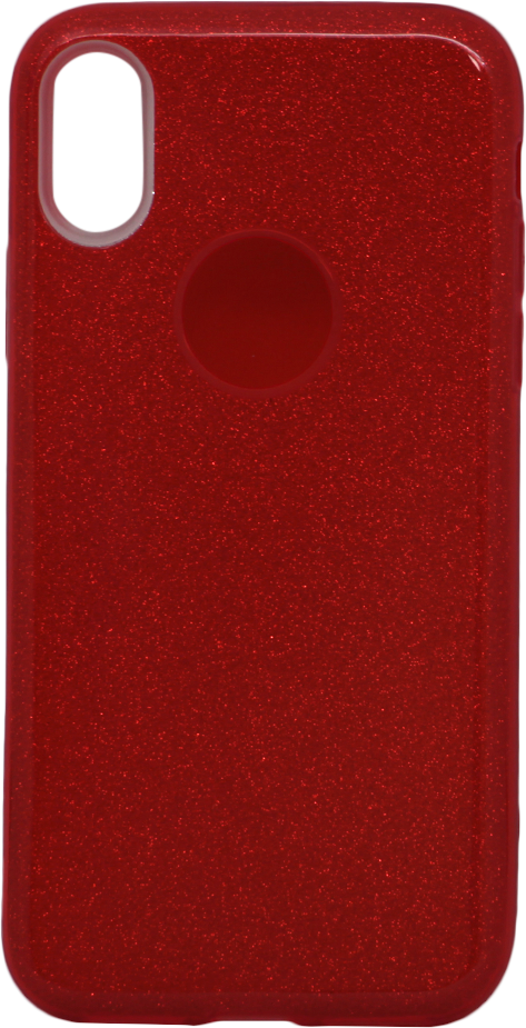 Силиконовый чехол с блестками iPhone X Красный