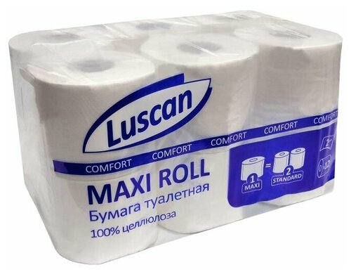 Luscan Бумага туалетная ComfortMax 2 слоя, 12 рулонов