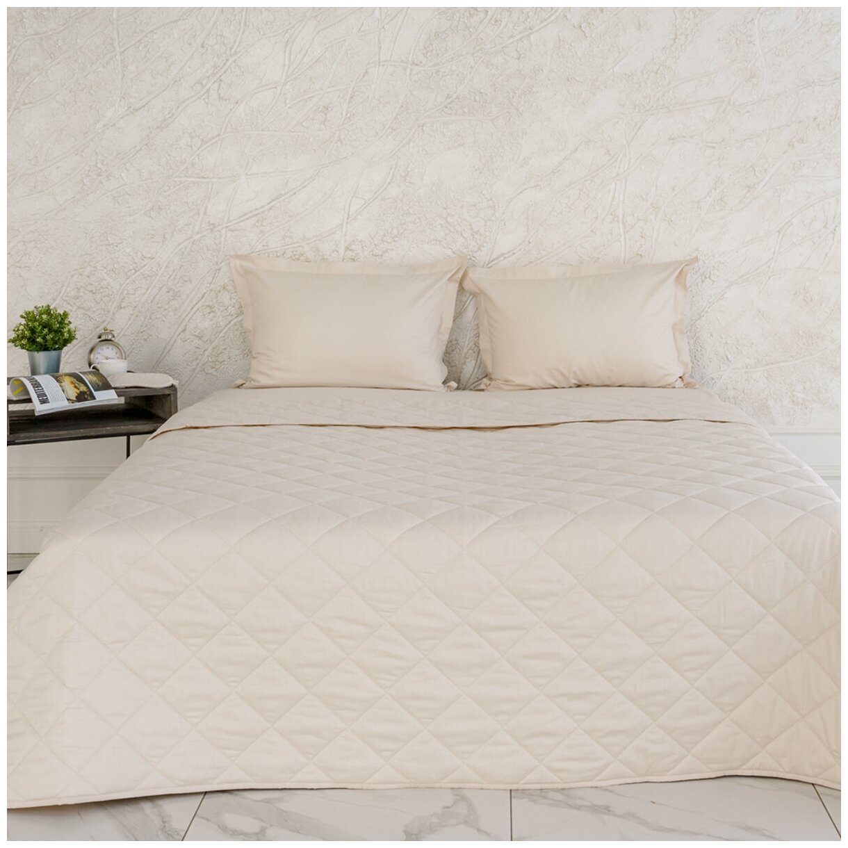 Комплект постельного белья La Prima постельное бельё сатин С одеялом латте, размер 220 х 240 см