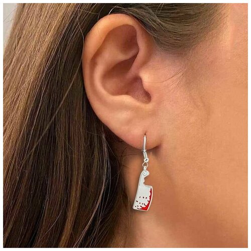 Серьги с подвесками , белый, серебряный