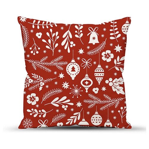 фото Подушка декоративная с фотопечатью "новый год", смесовая ткань; игрушки; размер: 40 х 40 традиция