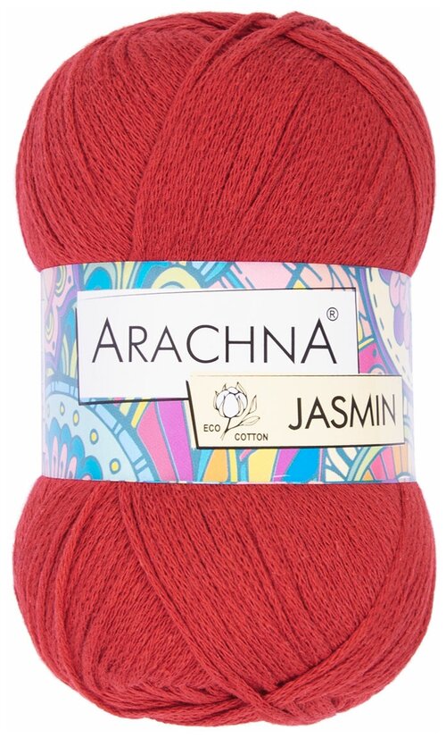 Пряжа ARACHNA JASMIN 80% хлопок, 20% полиэстер 5 шт. х 100 г 250 м N160 красный