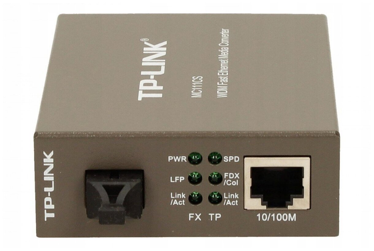 Медиаконвертер TP-Link Медиаконвертер TP-Link MC111CS Разъемы на входе RJ-45 Разъемы на выходе SC Скорость передачи 100Мбит/с дистанция передачи 20км.