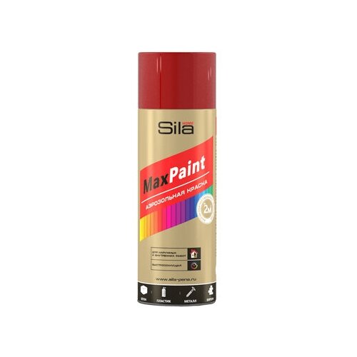 Sila HOME Max Paint, краска аэрозольная, универс, вишневый RAL 3003, 520мл SILP3003