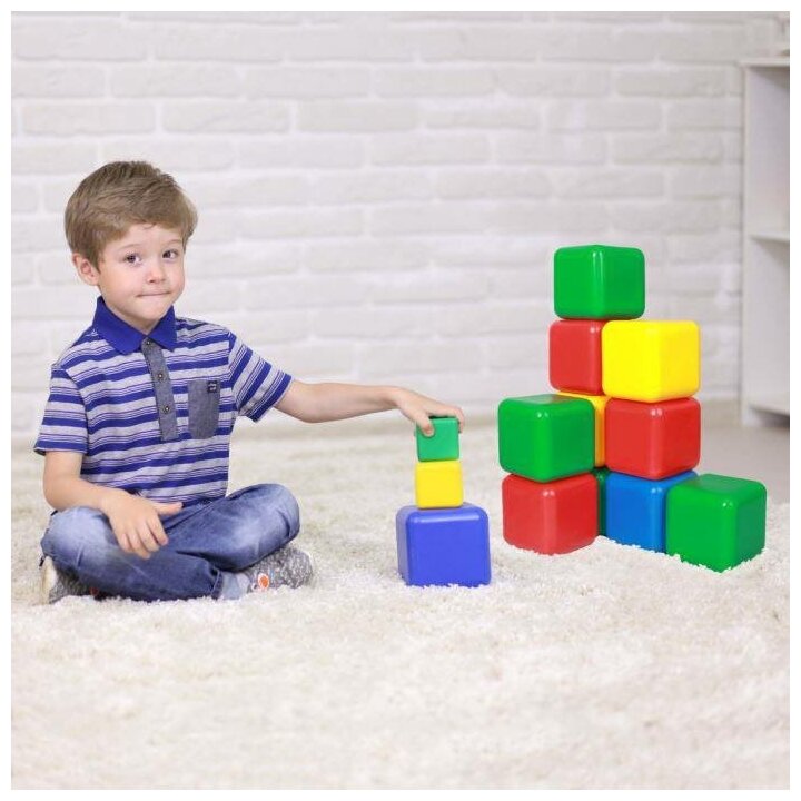 Набор цветных кубиков, 12 штук, 12 х 12 см - фотография № 13