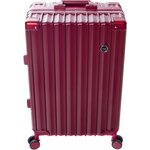 Пластиковый чемодан на застежке LEEGI Aluminium Series, цвет Красный, размер M. Съемные колеса. С чехлом - изображение