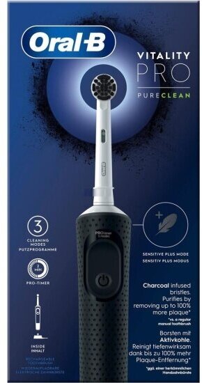 Зубная щётка электрическая ORAL-B D103.413.3 Vitality Pro D103 Pure Clean Black Box White - фотография № 9