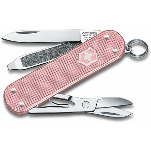 Нож-брелок VICTORINOX Classic SD Alox Colors Cotton Candy, 58 мм, 5 функций, светло-розовый