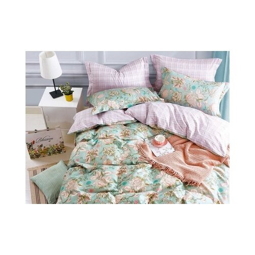 фото Asabella комплект постельного белья евро, печатный сатин 1408-6