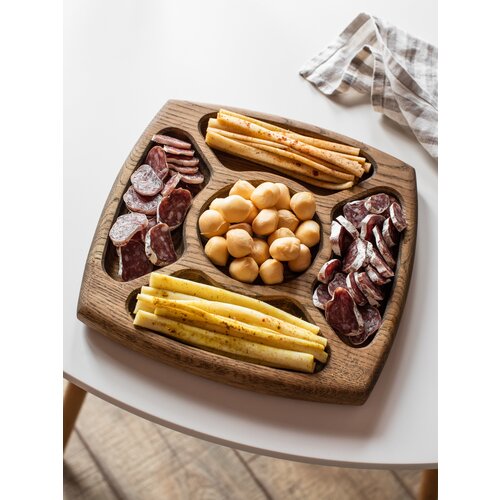 Менажница из дуба, 5 отделений