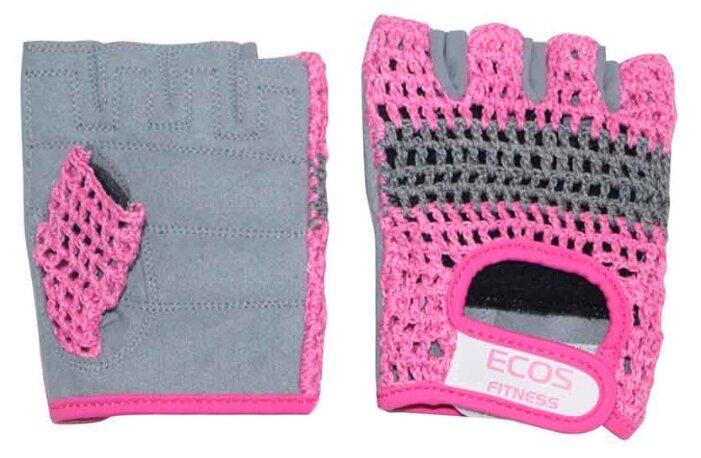 Перчатки для фитнеса, женские, цвет -розово-серые, размер: M, модель: SB-16-1954