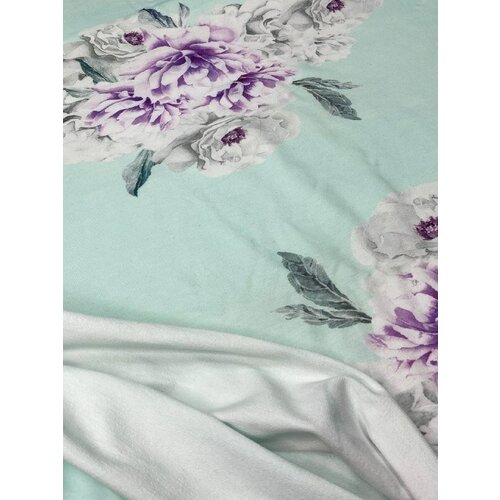 Ткань на отрез футер с крупным цветком ш. 180 см. gl250222-22