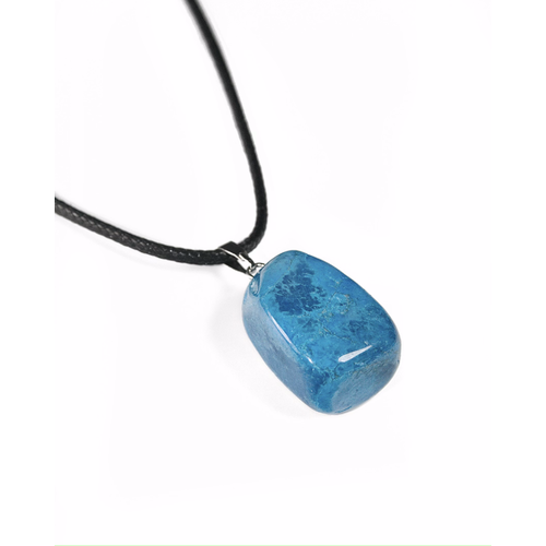 фото Кулон / подвеска / талисман из синтетического камня со шнурком, бирюза, 3х1,5 см growup