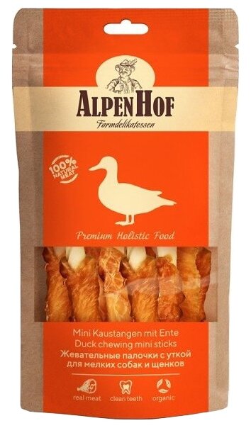 Лакомство для собак AlpenHof Жевательные палочки с уткой для мелких пород