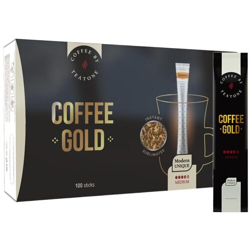 Кофе растворимый в стиках Teatone Coffee Gold, 1,8грx100шт, 1 шт.