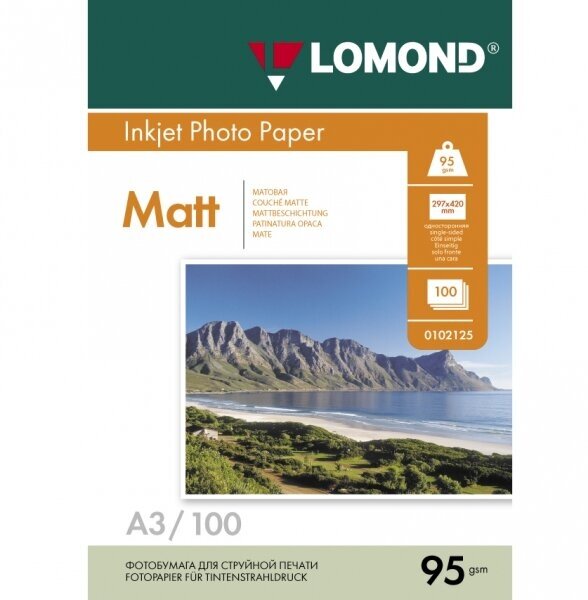 Бумага LOMOND 0102129 матовая А3 (297 х 420 мм) 95 г/м2, 100 листов