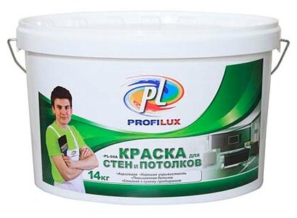 Картинки Profilux / Профилюкс ВД краска PL- 04А акриловая для стен и потолков белая 14кг