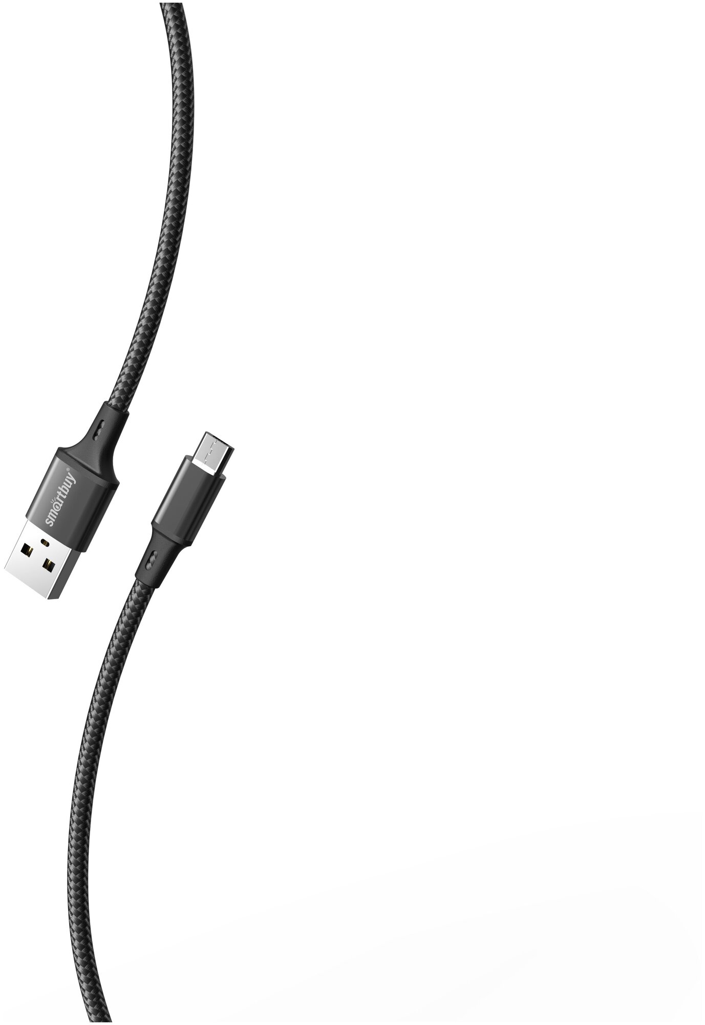 Кабель для зарядки и передачи данных S14 MicroUSB черный 3 А 1 м Smartbuy (iK-12-S14b)